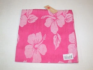 (4) Lintex 100% Cotton Napkins ~ Pink White Hibiscus ~ 18" x 18" Square NEW - Picture 1 of 1