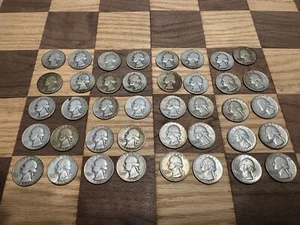 roll of silver quarters lot 40 (1934-1959) - Picture 1 of 10