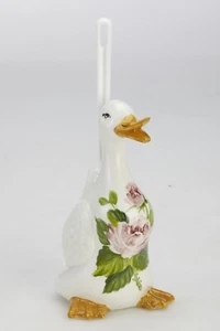 BASSANO WC-Ente Toilettenbürste Bürstengarnitur Blumendekor italienische Keramik - Bild 1 von 6