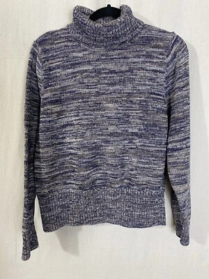 Pria Womens  XL Blue and Tan Turtleneck Sweater - Image 1 of 4