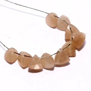 Natural Moonstone Faceted Triangle Beads Briolette Loose Gemstone making Jewelry - Picture 1 of 5