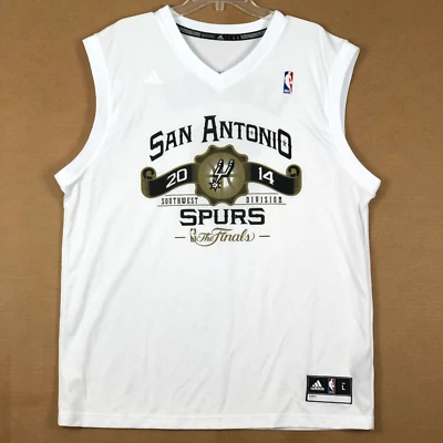 Camiseta masculina Kawhi Leonard #2 L San Antonio Spurs 2014 finais campeões Adidas - Imagem 1 de 4