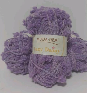 3 Skeins Moda-Dea Lazy Daisy PURPLE RAIN Yarn Novelty Knitting yarn Discontinued - Picture 1 of 6