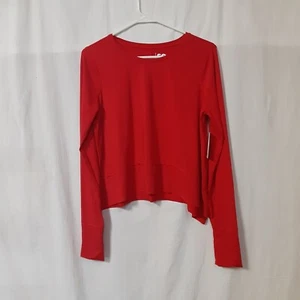 SO Juniors Athleisure Medium Swift Red Long Sleeve Long Cuff Top - Picture 1 of 6