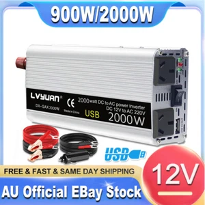 2000w Peak Power Inverter 12v To 240v Caravan Converter Sine Wave Usb 2 Ac - Picture 1 of 7