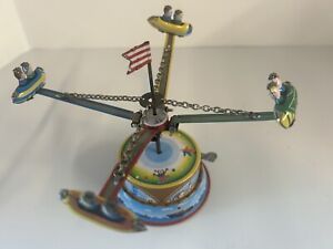 Rocket Ride Chain Carousel Lever Action Tin Collector Toy
