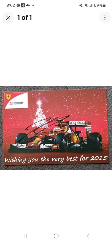 Kimi raikkonen signed ferrari 2015 team card - Image 1 of 1