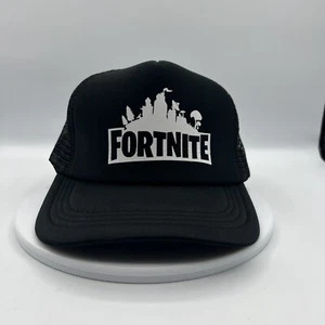 Truckermütze Kinder schwarz Fortnite. Mesh & verstellbare Jugend Cap mit großem Logo - Bild 1 von 8