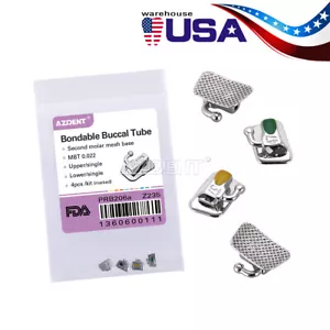 AZDENT Tubi Buccali Ortodontici Dentali 2° Molare MBT.022 Bondable Marcato N-Conv - Foto 1 di 12