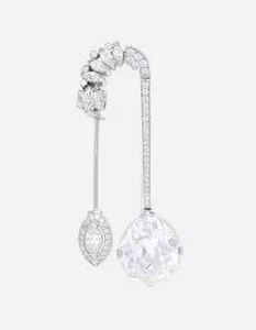 Handmade Designer Jabot Pin Brooch 925 Sterling Silver Luxury Statement Jewelry - Picture 1 of 7