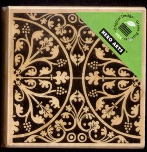HERO ARTS rubber stamp ANTIQUE MOSAIC wood mounted - Picture 1 of 2