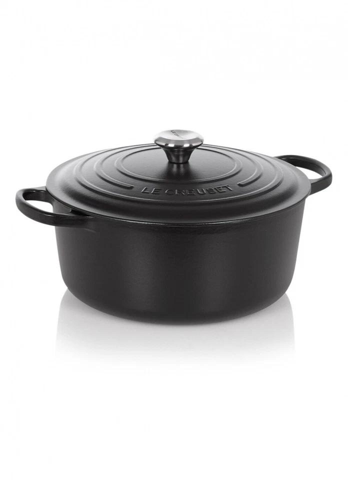 Le Creuset Signature 26cm Runder Bräter - Schwarz Matt