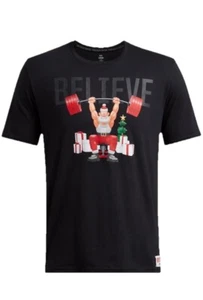 Under Armour Men's Project Rock Red One Believe Short Sleeve T Shirt Christmas - Picture 1 of 2