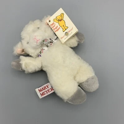 "De colección Mary Meyer Tippy Toes marioneta de dedo cordero blanco 7"" peluche animal 1996" Foto 1 de 4
