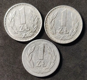 Lot of aluminum Polish coins 1949, 1975, 1977 Poland. - Picture 1 of 5