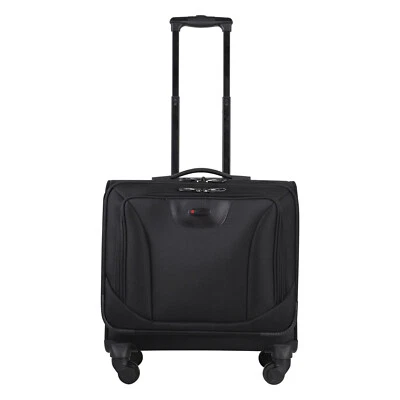 New 4 Swivel Wheels Unisex Black Trolley Travel Weekend Cabin Luggage Bag 4116 - Image 1 of 4