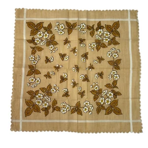 "Pañuelo Pañuelo Amarillo Estampado Flor Cuadrado 11.5x12.5"" Floral" - Imagen 1 de 5