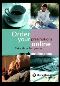 Medical postcard Advertising Medicine Online Prescription Merck-Medco - Picture 1 of 2
