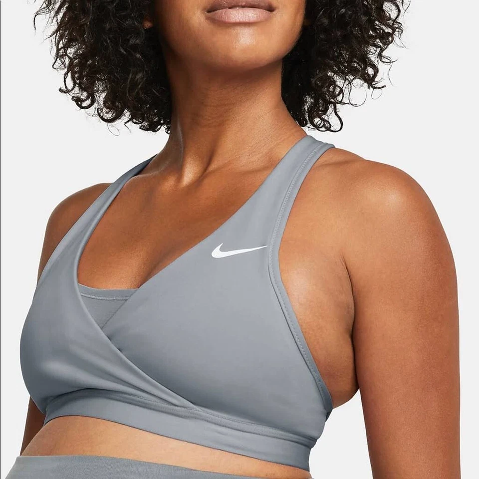 Nuevo con etiquetas Sujetador deportivo clásico gris Swoosh acolchado Nike Dri-Fit CQ9289-084 para mujer talla XL Foto 1 de 4
