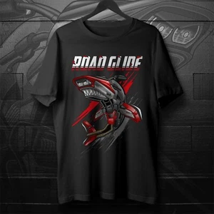 Harley-Davidson Road Glide Motorcycle T-Shirt for Bikers, HD Shark Tee Shirt - Picture 1 of 17