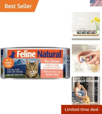 Meaty Lamb & Salmon Pate for Cats - 3oz Cans, 24 Count, Grain-Free Recipe - Image 1 of 4