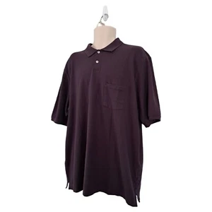 Mens Eddie Bauer Golf Polo Shirt 100% Cotton Sz XLT Deep Purple - Picture 1 of 7