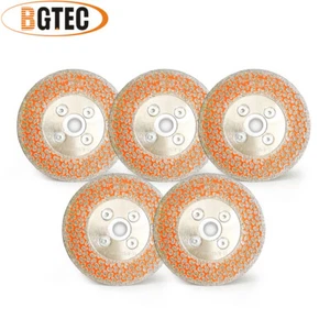5pcs 4'' Diamond Grinding Cutting Disc Electroplated Saw Blade Granite Marble - Picture 1 of 11
