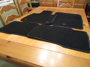 FORD Explorer Black Carpet White Stitch OEM Floor Mat 4-piece Set (2020-2024?) - Picture 1 of 17