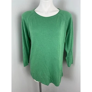 J. McLaughlin Milbrey Lightweight Green Crewneck Sweater Large - Picture 1 of 5