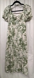 Maxi Vestido By the River Anthropologie Pequeño Blanco Verde Floral Cottagecore - Imagen 1 de 22