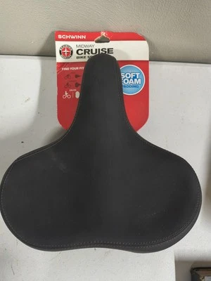 SCHWINN MIDWAY CRUISE BLACK RUBBER SUSP. COMFORT SEAT/SADDLE BIKE PART SE79888 - Image 1 of 4