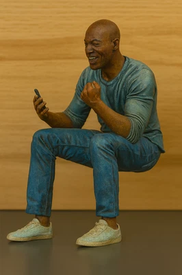 JAGER HOBBY Seated Driver passenger model figure Afro Caribbean M23