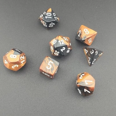 Chessex dados de cobre negro de poliedro Foto 1 de 2