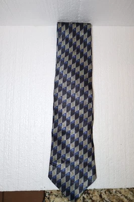 Corbata de seda Louis & Roth para hombre azul patrón geométrico hecha en Italia Foto 1 de 2