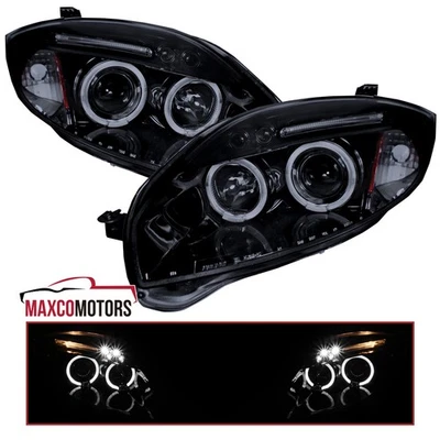 Black Smoke Projector Headlights Fits 2006-2012 Mitsubishi Eclipse LED Halo Foto 1 de 4