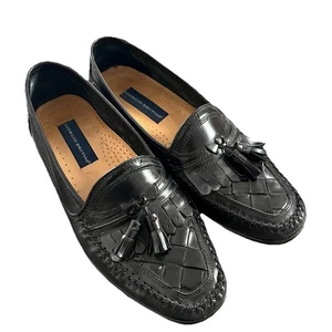 Mocassino uomo Giorgio Brutini pelle nappa taglia 9,5 D slip on nero scarpa elegante - Foto 1 di 12