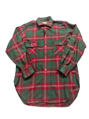 复古 Tooke Viyella 男式 S 14-14.5 羊毛棉格子法兰绒环领衬衫 — 第 1/4 张图片