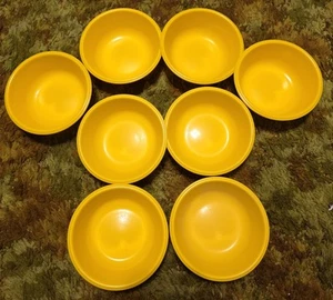 Lot of 8 Vintage Rubbermaid Yellow Melamine 6” Cereal / Soup Bowls, #3836  - Picture 1 of 5