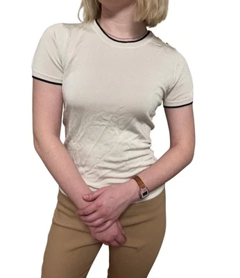 Chanel Sport women top T Shirt White Size 38 Logo Button S36758X00989 Foto 1 de 4