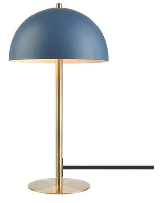 GLOBE 电动 52942 15 英寸月蓝色台灯带黄铜口音,LED 兼容 — 第 1/4 张图片