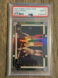 2024 WWE Three Count #/5 Hollywood Hulk Hogan Timeless Moments Green PSA 10 POP1 - Picture 1 of 3