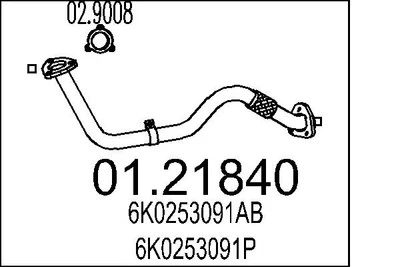 MTS 01.21840 Exhaust Pipe for SEAT,VW - Bild 1 von 3