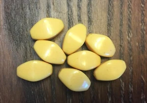 Vintage German Yellow Sunshine Opaque Marquise Twist Oval Lucite Bead Lot - Picture 1 of 4