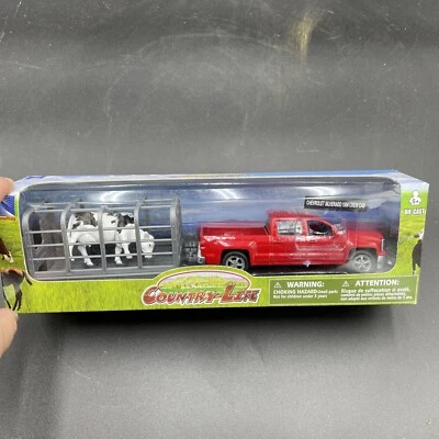 NIB 2014 NEW-RAY COUNTRY LIFE FARMER TRUCK Trailer Cow Chevy Silverado 1500 - Image 1 of 4