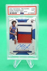 2021-22 National Treasures Cade Cunningham RPA NBA 75th Anniversary /75 PSA 9 CD