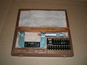 Tesa 1-2" Screw Thread Micrometer set with Anvils .001" - Picture 1 of 8