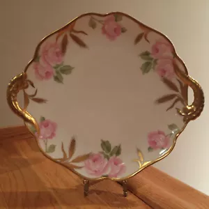 Rosenthal Continental Madeleine Hand Painted Pink Rose Handled w/ Gold Trim RARE - Foto 1 di 7