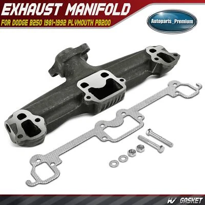 Left Exhaust Manifold w/ Gasket for Dodge B250 B350 D250 D350 Plymouth Caravelle - Image 1 of 4