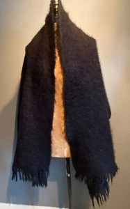 Vintage Jaeger Mohair  Wrap Scarf  - Black - 26" x 72" - Picture 1 of 9