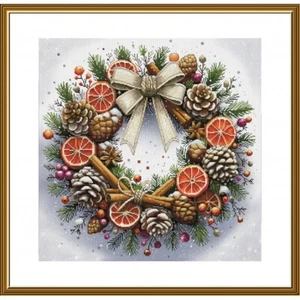 Gezähltes Kreuzstich Set Weihnachtskranz DIY Nova Sloboda - Bild 1 von 4